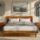 Acacia Elara Platform Bed Frame with Headboard - Stylish and Durable Design