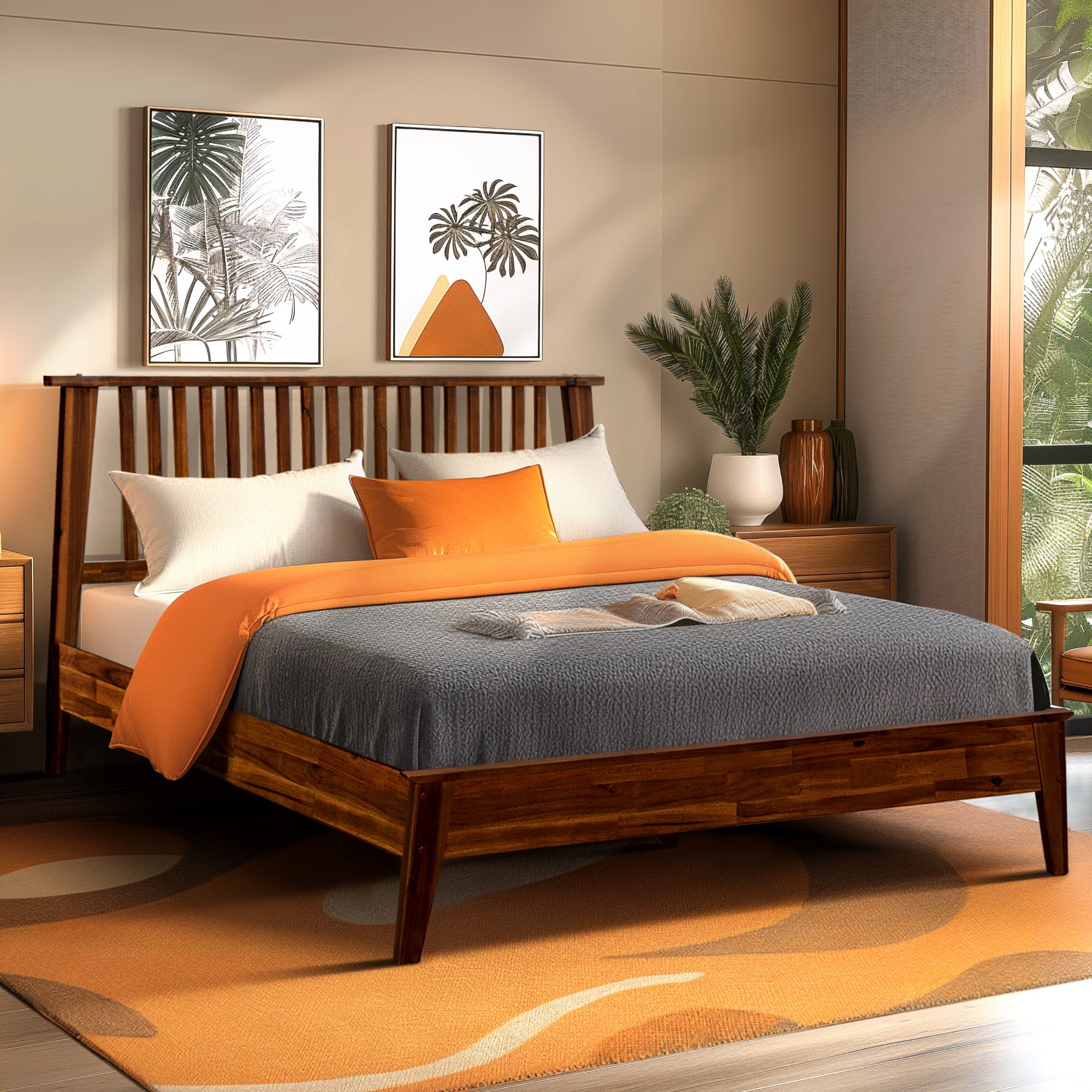 Acacia Kaylin Solid Wood Bed Frame for Durable Style and Comfort
