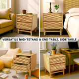 Acacia Elara Nightstand with 2 Drawers - Stylish Storage Solution