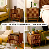 Acacia Elara Nightstand with 2 Drawers - Stylish Storage Solution