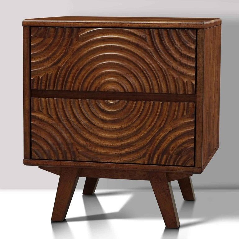 Acacia Harmony Nightstand with 2 Drawers for Elegant Bedroom Storage