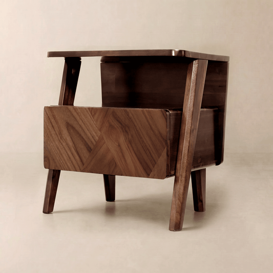 WoodSpire Rum Handcrafted Solid Wood Nightstand