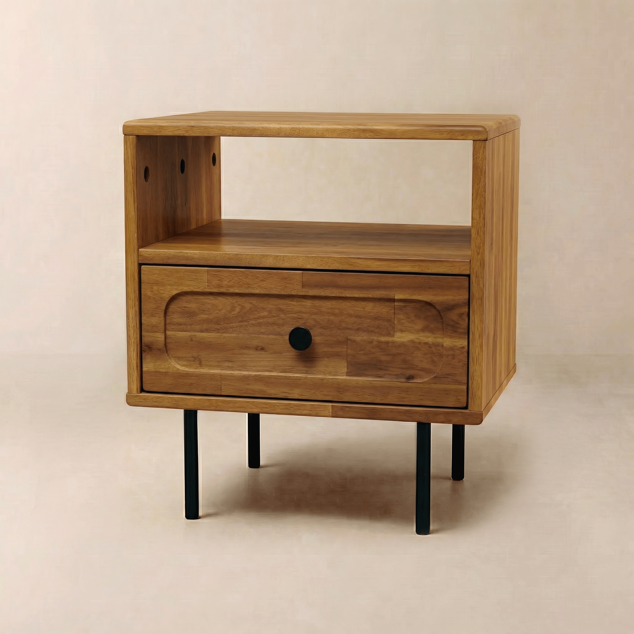 WoodSpire Savana Solid Wood Single-Drawer Nightstand