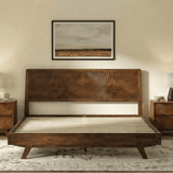 Acacia Harmony Solid Wood Platform Bed Frame with Headboard