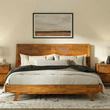 Acacia Harmony Solid Wood Platform Bed Frame with Headboard