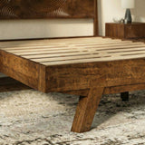 Acacia Harmony Solid Wood Platform Bed Frame with Headboard