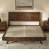 Acacia Harmony Solid Wood Platform Bed Frame with Headboard