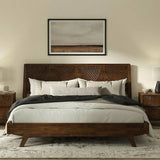 Acacia Harmony Solid Wood Platform Bed Frame with Headboard
