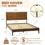 Acacia Haven Deluxe Wood Platform Bed Frame for Ultimate Comfort and Style