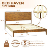 Acacia Haven Deluxe Wood Platform Bed Frame for Ultimate Comfort and Style