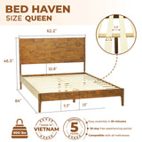 Acacia Haven Deluxe Wood Platform Bed Frame for Ultimate Comfort and Style